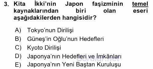 Siyasi Tarih 2 2017 - 2018 Ara Sınavı 3.Soru