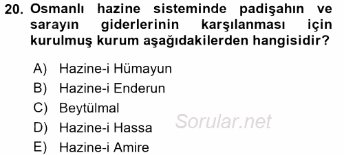 Ekonominin Güncel Sorunları 2017 - 2018 3 Ders Sınavı 20.Soru