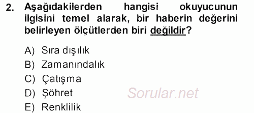 Basın Fotoğrafçılığı 2013 - 2014 Ara Sınavı 2.Soru