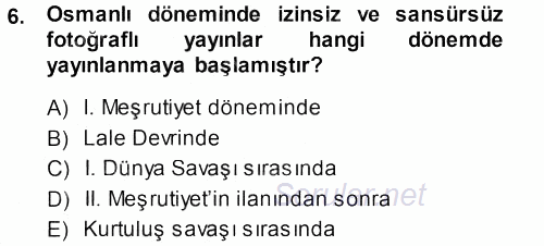 Basın Fotoğrafçılığı 2013 - 2014 Ara Sınavı 6.Soru