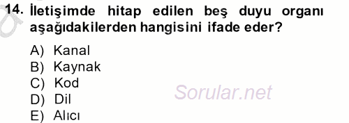 Kişisel Satış Teknikleri 2014 - 2015 Ara Sınavı 14.Soru