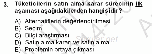 Kişisel Satış Teknikleri 2014 - 2015 Ara Sınavı 3.Soru