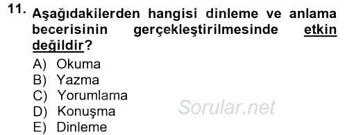 Halkla İlişkiler Ve İletişim 2012 - 2013 Dönem Sonu Sınavı 11.Soru