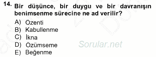 Halkla İlişkiler Ve İletişim 2012 - 2013 Dönem Sonu Sınavı 14.Soru