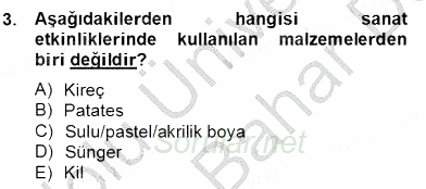 İlköğretime Hazırlık Ve İlköğretim Programları 2012 - 2013 Dönem Sonu Sınavı 3.Soru