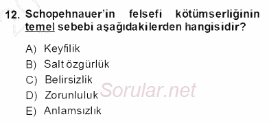 Modern Felsefe 2 2013 - 2014 Dönem Sonu Sınavı 12.Soru