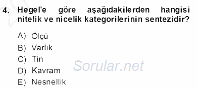 Modern Felsefe 2 2013 - 2014 Dönem Sonu Sınavı 4.Soru