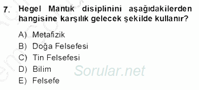 Modern Felsefe 2 2013 - 2014 Dönem Sonu Sınavı 7.Soru