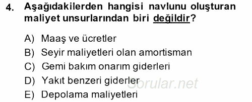 Dış Ticaret İşlemleri 2014 - 2015 Dönem Sonu Sınavı 4.Soru