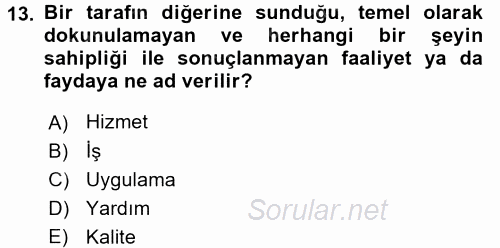 Veteriner Hizmetleri Mevzuatı ve Etik 2017 - 2018 Ara Sınavı 13.Soru