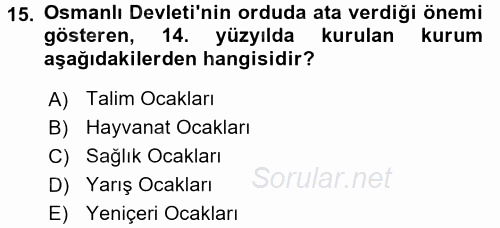 Veteriner Hizmetleri Mevzuatı ve Etik 2017 - 2018 Ara Sınavı 15.Soru