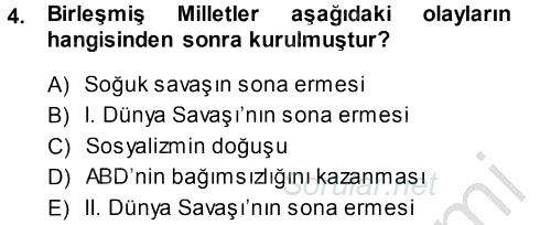 İnsan Hakları Ve Kamu Özgürlükleri 2013 - 2014 Dönem Sonu Sınavı 4.Soru