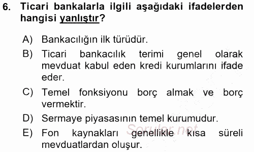 Finansal Yönetim 1 2015 - 2016 Ara Sınavı 6.Soru