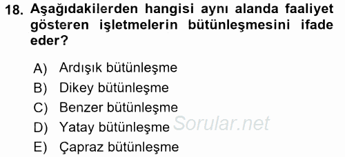 Radyo ve Televizyon İşletmeciliği 2015 - 2016 Dönem Sonu Sınavı 18.Soru