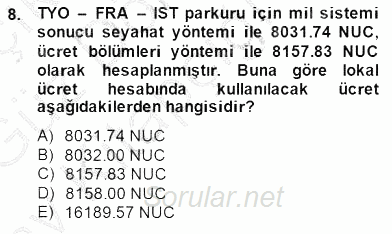 Bilet Satış 2014 - 2015 Ara Sınavı 8.Soru