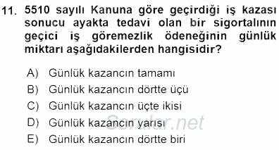 Belge Yönetimi ve Ofis Uygulamaları 2015 - 2016 Ara Sınavı 11.Soru