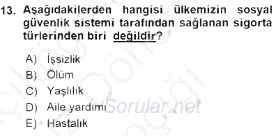 Belge Yönetimi ve Ofis Uygulamaları 2015 - 2016 Ara Sınavı 13.Soru