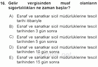 Belge Yönetimi ve Ofis Uygulamaları 2015 - 2016 Ara Sınavı 16.Soru