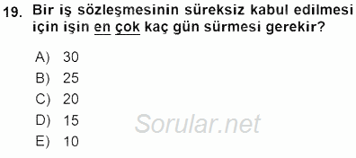 Belge Yönetimi ve Ofis Uygulamaları 2015 - 2016 Ara Sınavı 19.Soru