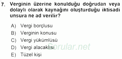 Belge Yönetimi ve Ofis Uygulamaları 2015 - 2016 Ara Sınavı 7.Soru