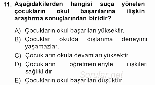 Sosyal Hizmet Uygulamaları 2013 - 2014 Dönem Sonu Sınavı 11.Soru
