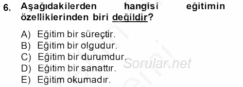 Sosyal Hizmet Uygulamaları 2013 - 2014 Dönem Sonu Sınavı 6.Soru