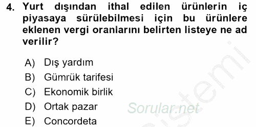 Gelişmekte Olan Ülkelerde Siyaset 2016 - 2017 Ara Sınavı 4.Soru