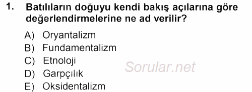 Antropoloji 2013 - 2014 Tek Ders Sınavı 1.Soru