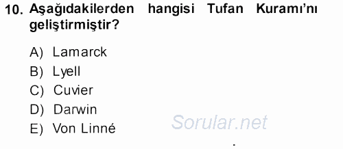 Antropoloji 2013 - 2014 Tek Ders Sınavı 10.Soru