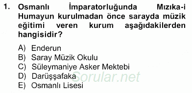 Okulöncesinde Müzik Eğitimi 2 2012 - 2013 Ara Sınavı 1.Soru