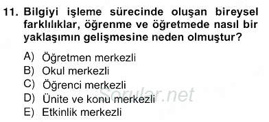 Okulöncesinde Müzik Eğitimi 2 2012 - 2013 Ara Sınavı 11.Soru