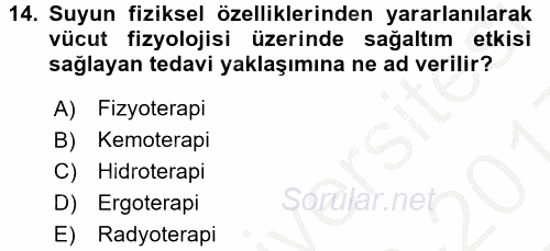 Fiziksel Rehabilitasyon 2016 - 2017 3 Ders Sınavı 14.Soru