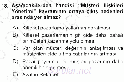Otel İşletmelerinde Destek Hizmetleri 2015 - 2016 Ara Sınavı 18.Soru