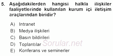 Otel İşletmelerinde Destek Hizmetleri 2015 - 2016 Ara Sınavı 5.Soru