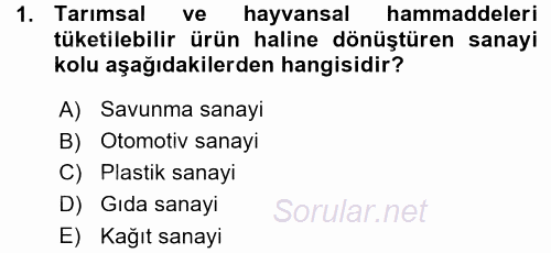 Gıda Mevzuatı ve Kalite Yönetimi 2015 - 2016 Ara Sınavı 1.Soru