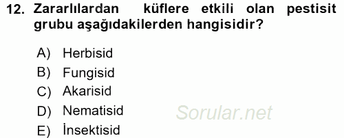 Gıda Mevzuatı ve Kalite Yönetimi 2015 - 2016 Ara Sınavı 12.Soru