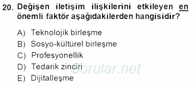 Radyo ve Televizyon Haberciliği 2014 - 2015 Dönem Sonu Sınavı 20.Soru
