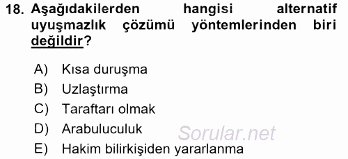 Muhasebe ve Hukuk 2017 - 2018 3 Ders Sınavı 18.Soru