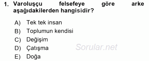 Eğitim Felsefesi 2017 - 2018 3 Ders Sınavı 1.Soru