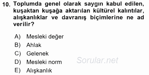 Eğitim Felsefesi 2017 - 2018 3 Ders Sınavı 10.Soru