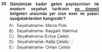 Seyahat Acentacılığı ve Tur Operatörlüğü 2012 - 2013 Ara Sınavı 20.Soru