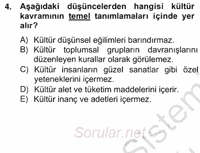Eğitim Sosyolojisi 2012 - 2013 Ara Sınavı 11.Soru