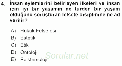 Siyaset Felsefesi 1 2015 - 2016 Ara Sınavı 4.Soru