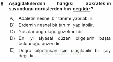 Siyaset Felsefesi 1 2015 - 2016 Ara Sınavı 8.Soru