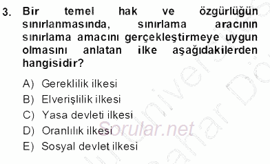 Özel Güvenlik Hukuku 2 2013 - 2014 Dönem Sonu Sınavı 3.Soru