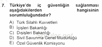 Özel Güvenlik Hukuku 2 2013 - 2014 Dönem Sonu Sınavı 7.Soru