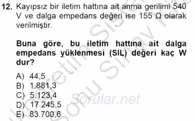 Güç Sistemleri Analizi 2012 - 2013 Dönem Sonu Sınavı 12.Soru