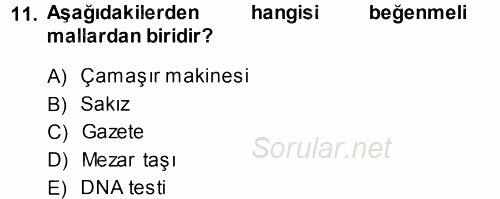 Pazarlama Yönetimi 2013 - 2014 Dönem Sonu Sınavı 11.Soru