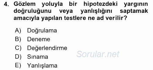 İletişim Araştırmaları 2017 - 2018 Ara Sınavı 4.Soru