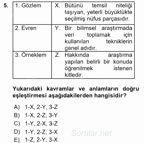 İletişim Araştırmaları 2017 - 2018 Ara Sınavı 5.Soru